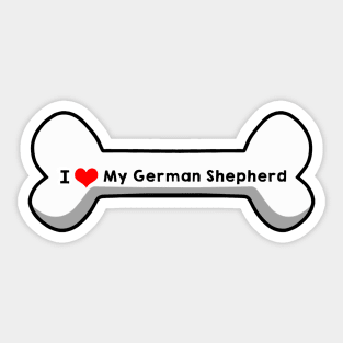 I Love My German Shepherd Sticker